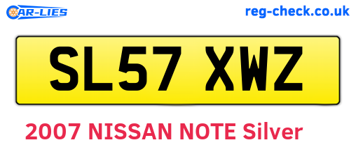 SL57XWZ are the vehicle registration plates.