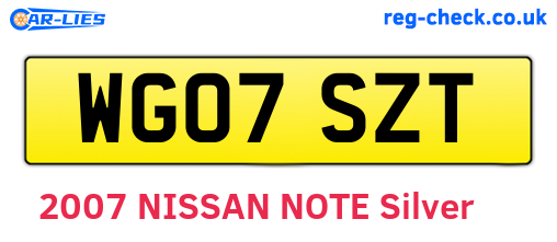 WG07SZT are the vehicle registration plates.
