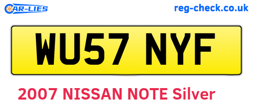 WU57NYF are the vehicle registration plates.