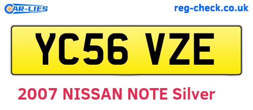 YC56VZE are the vehicle registration plates.