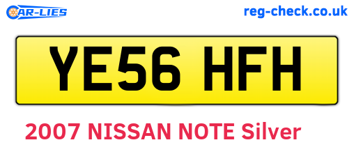 YE56HFH are the vehicle registration plates.