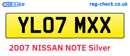 YL07MXX are the vehicle registration plates.