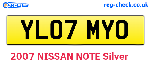 YL07MYO are the vehicle registration plates.