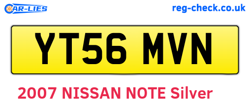 YT56MVN are the vehicle registration plates.