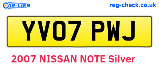 YV07PWJ are the vehicle registration plates.