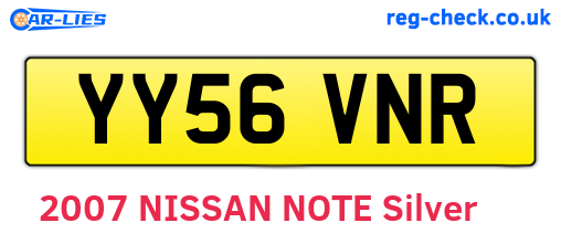 YY56VNR are the vehicle registration plates.