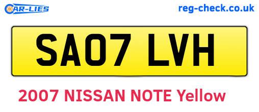 SA07LVH are the vehicle registration plates.