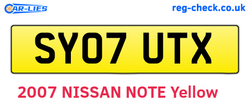 SY07UTX are the vehicle registration plates.