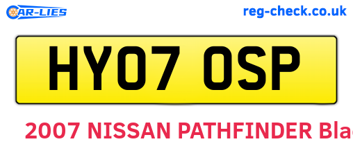 HY07OSP are the vehicle registration plates.