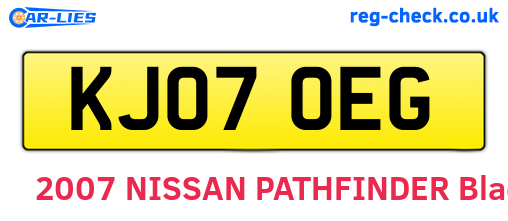 KJ07OEG are the vehicle registration plates.