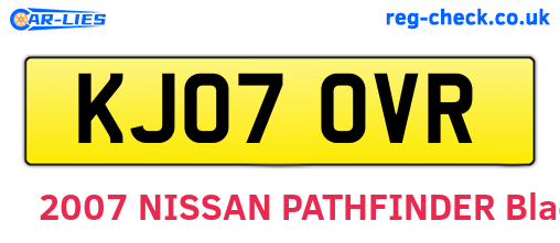 KJ07OVR are the vehicle registration plates.