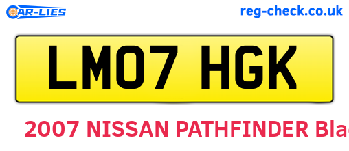 LM07HGK are the vehicle registration plates.