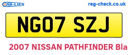 NG07SZJ are the vehicle registration plates.