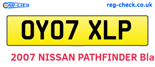 OY07XLP are the vehicle registration plates.