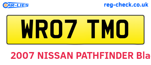WR07TMO are the vehicle registration plates.