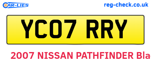 YC07RRY are the vehicle registration plates.