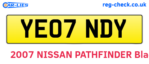 YE07NDY are the vehicle registration plates.