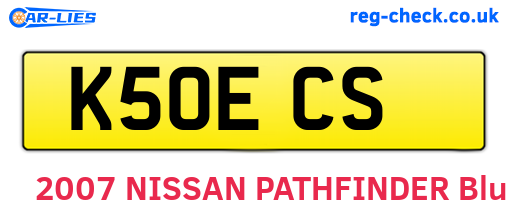 K50ECS are the vehicle registration plates.