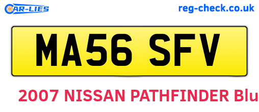 MA56SFV are the vehicle registration plates.