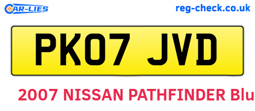 PK07JVD are the vehicle registration plates.