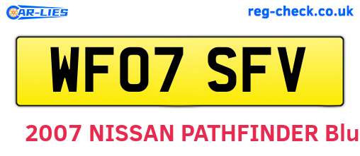 WF07SFV are the vehicle registration plates.