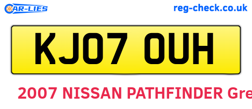 KJ07OUH are the vehicle registration plates.