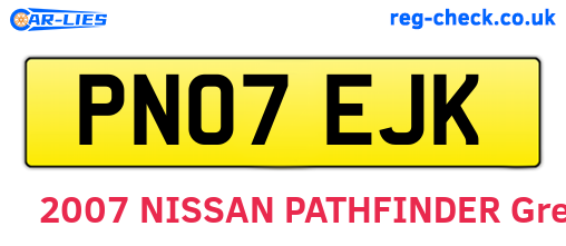 PN07EJK are the vehicle registration plates.