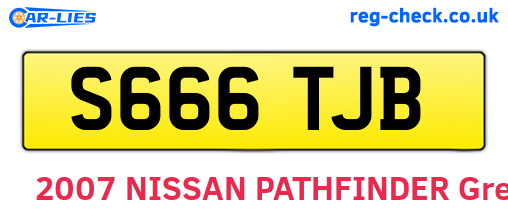 S666TJB are the vehicle registration plates.