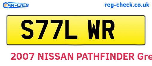 S77LWR are the vehicle registration plates.