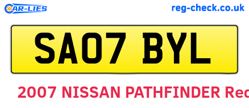 SA07BYL are the vehicle registration plates.