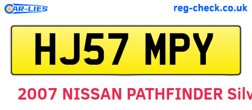 HJ57MPY are the vehicle registration plates.