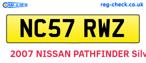NC57RWZ are the vehicle registration plates.