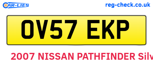 OV57EKP are the vehicle registration plates.