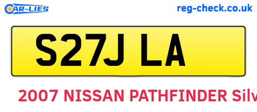S27JLA are the vehicle registration plates.
