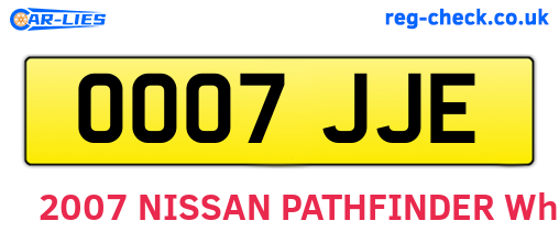 OO07JJE are the vehicle registration plates.