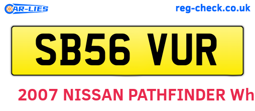 SB56VUR are the vehicle registration plates.