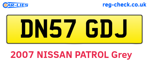 DN57GDJ are the vehicle registration plates.