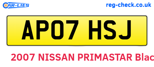 AP07HSJ are the vehicle registration plates.