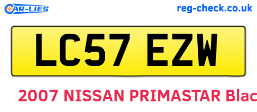 LC57EZW are the vehicle registration plates.
