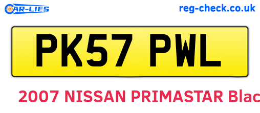 PK57PWL are the vehicle registration plates.