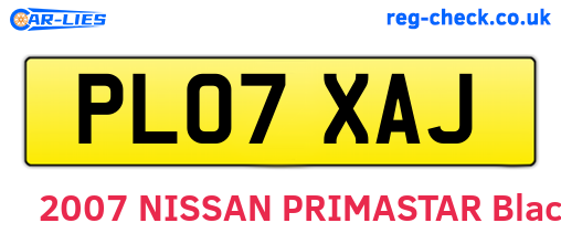 PL07XAJ are the vehicle registration plates.