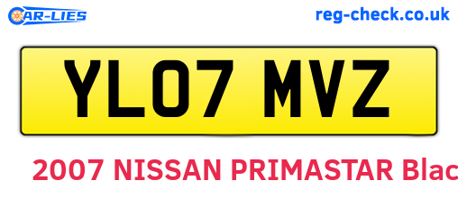 YL07MVZ are the vehicle registration plates.