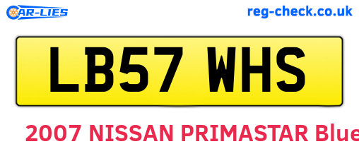 LB57WHS are the vehicle registration plates.