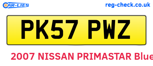 PK57PWZ are the vehicle registration plates.