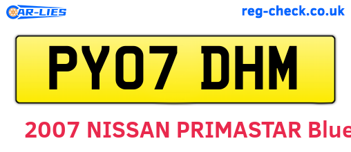 PY07DHM are the vehicle registration plates.