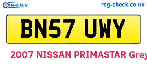 BN57UWY are the vehicle registration plates.