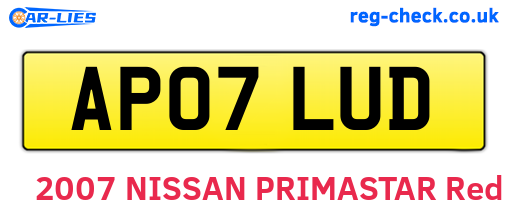 AP07LUD are the vehicle registration plates.
