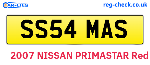 SS54MAS are the vehicle registration plates.