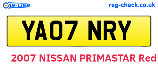 YA07NRY are the vehicle registration plates.