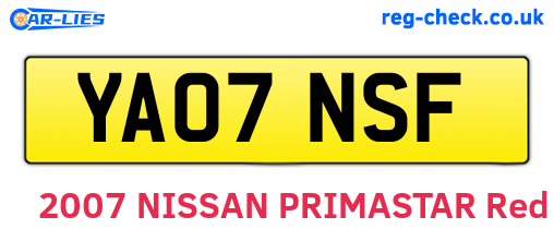 YA07NSF are the vehicle registration plates.